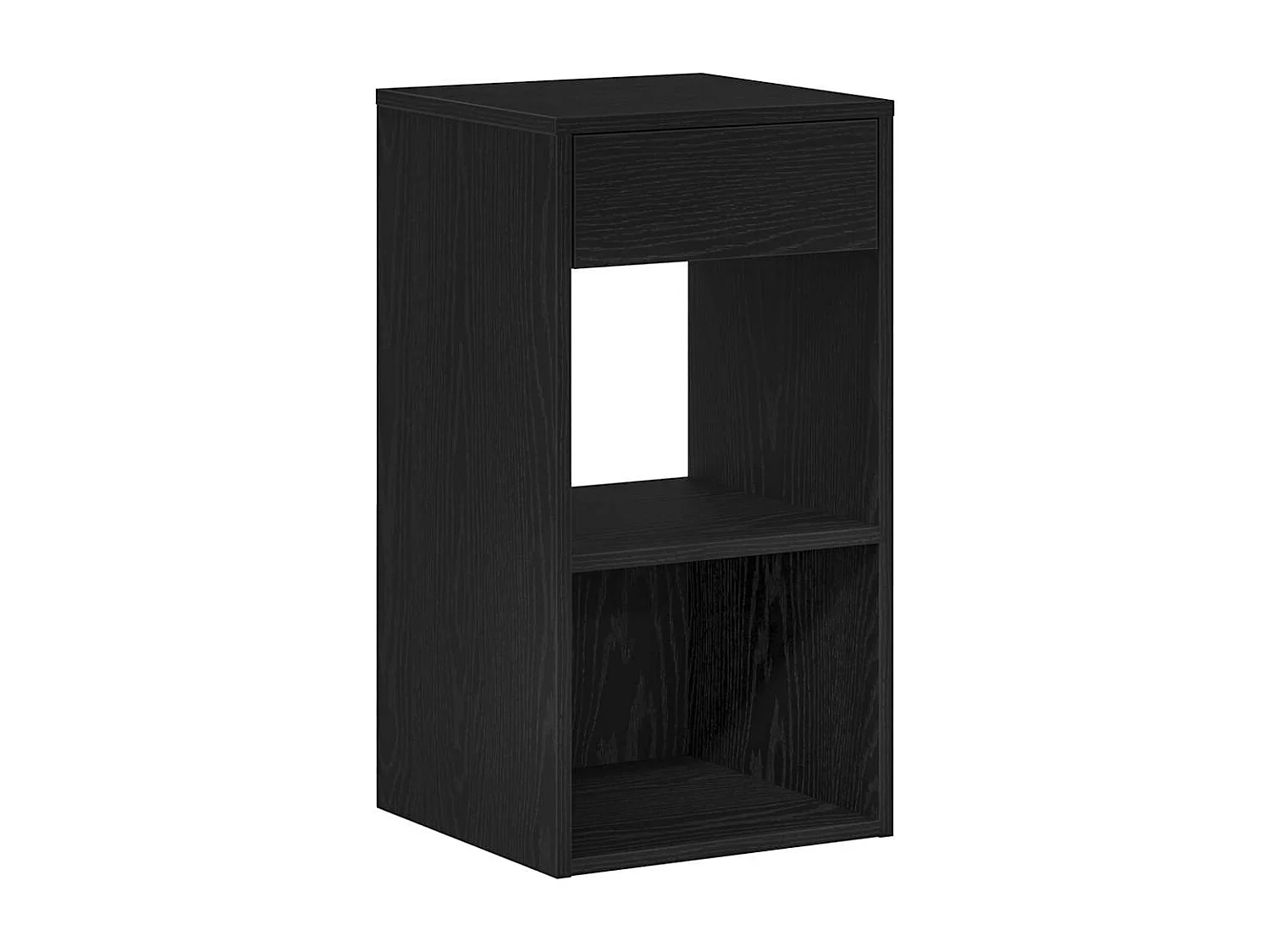Nachttisch-Beistelltisch mit Schublade Schwarz Eichen-Optik 35x34x66,5 cm SHL49766