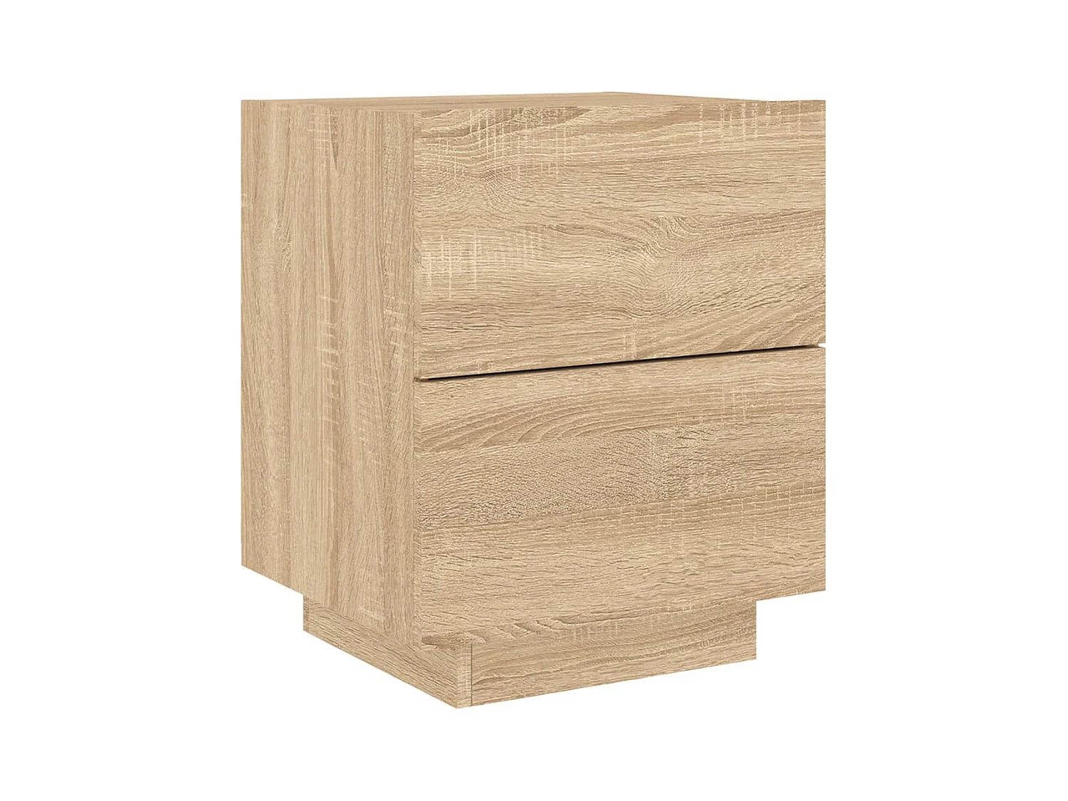 Mesitas de noche | Mesilla de noche luces LED 2 uds madera ingeniería roble Sonoma