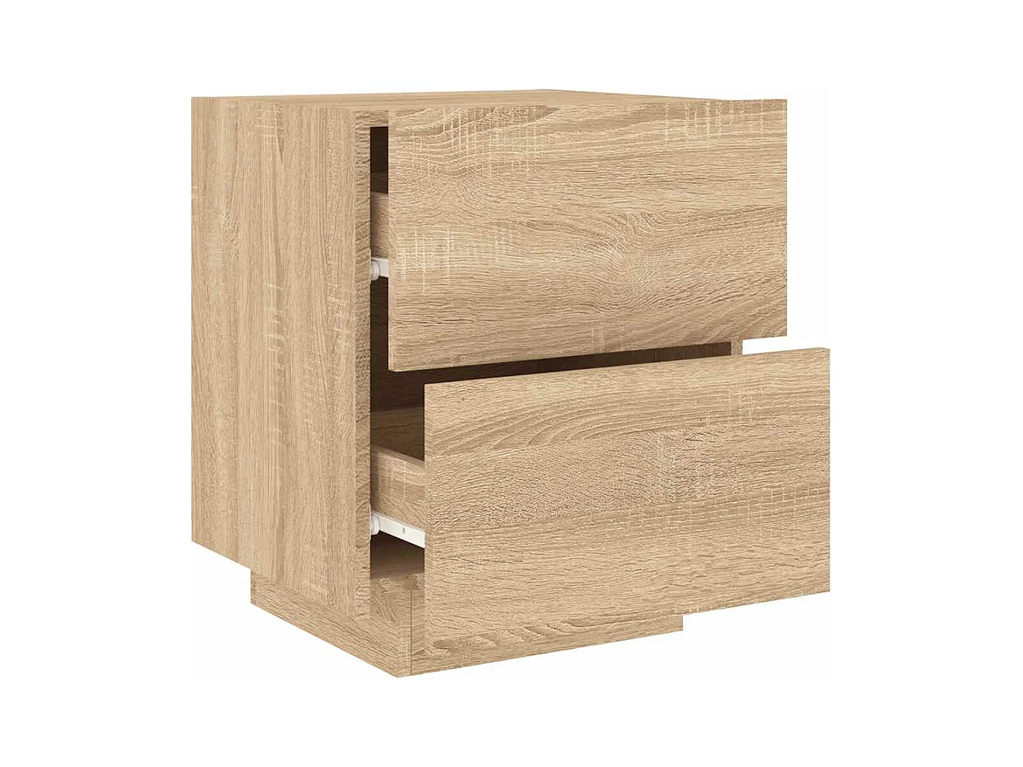 Mesitas de noche | Mesilla de noche luces LED 2 uds madera ingeniería roble Sonoma