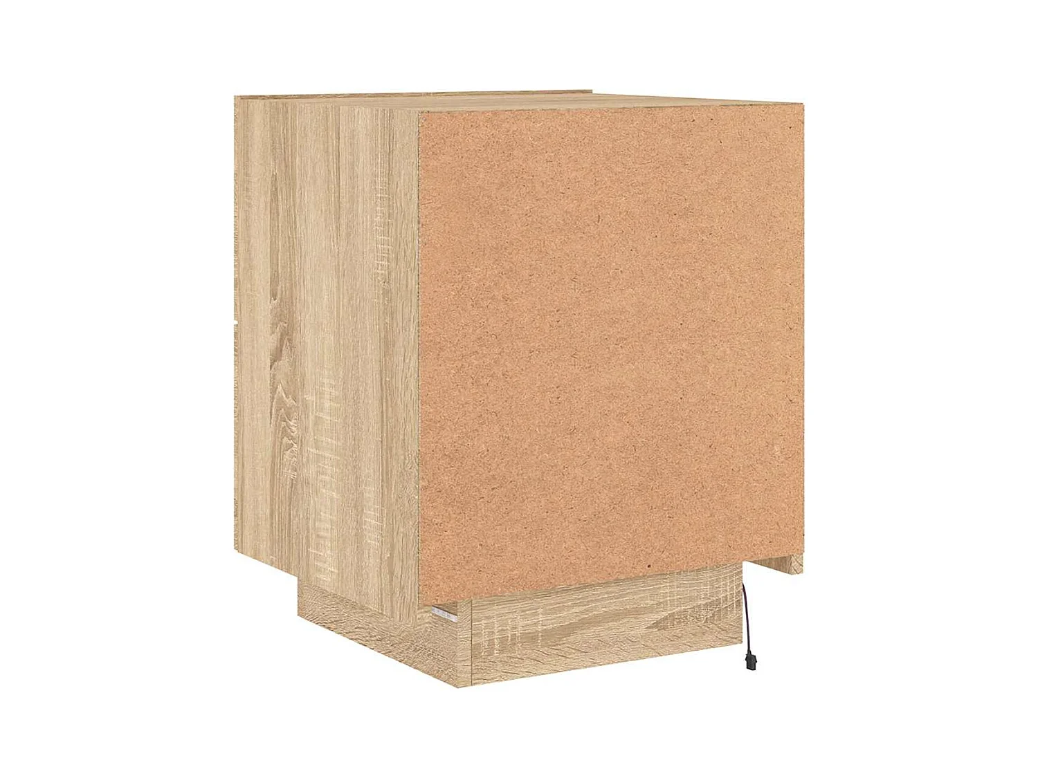 Mesitas de noche | Mesilla de noche luces LED 2 uds madera ingeniería roble Sonoma