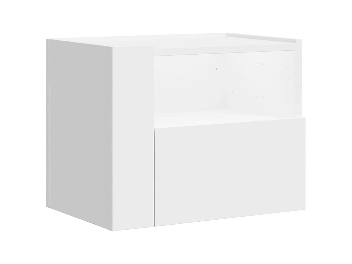 Table de chevet flottante blanc 45x30x35 cm