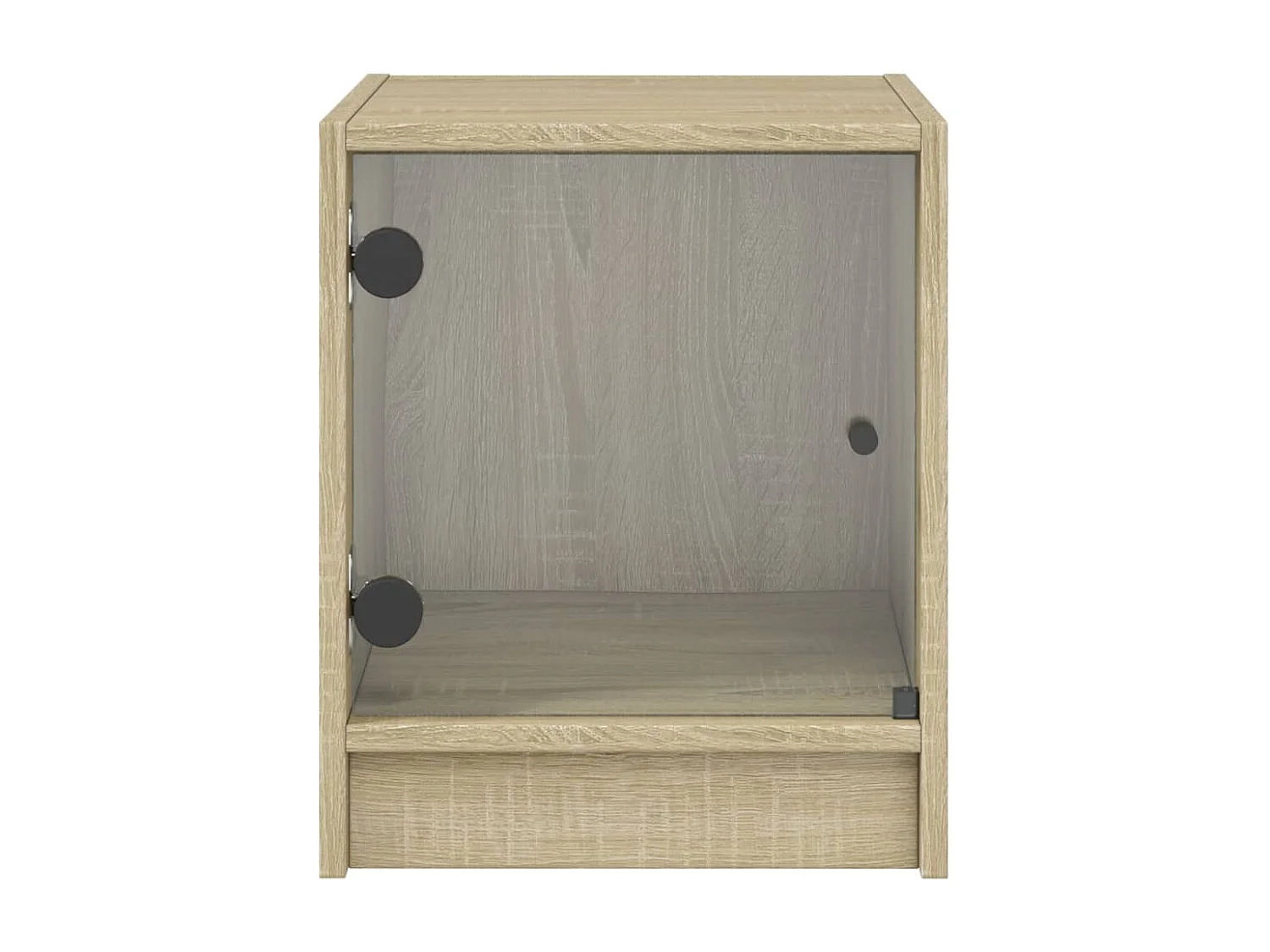 Nachttisch 2er Set-Beistelltisch mit Glastüren Sonoma-Eiche 35x37x42 cm SHL97242
