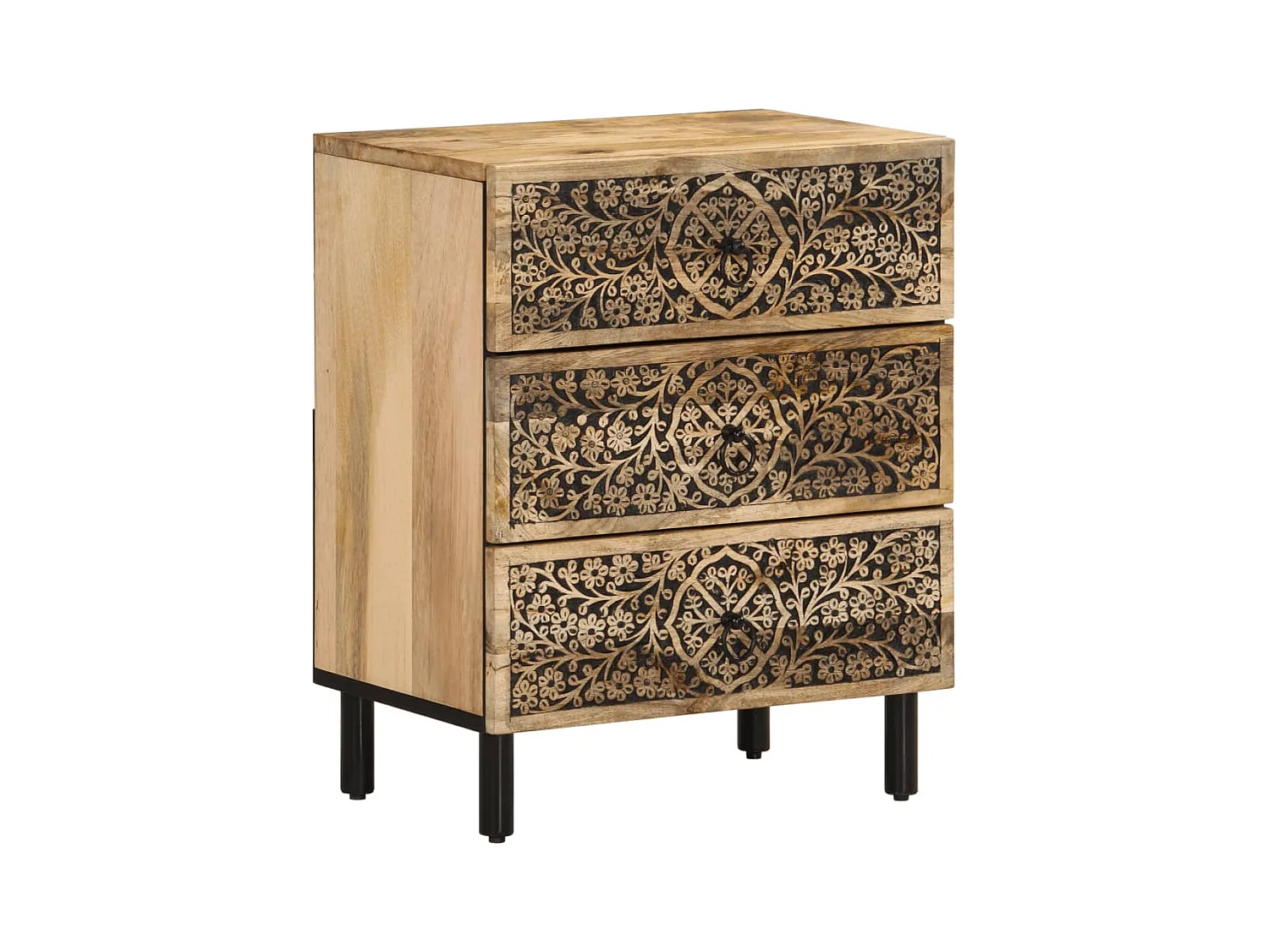 Table de chevet-Table d'appoint 50x33x60 cm bois de manguier massif