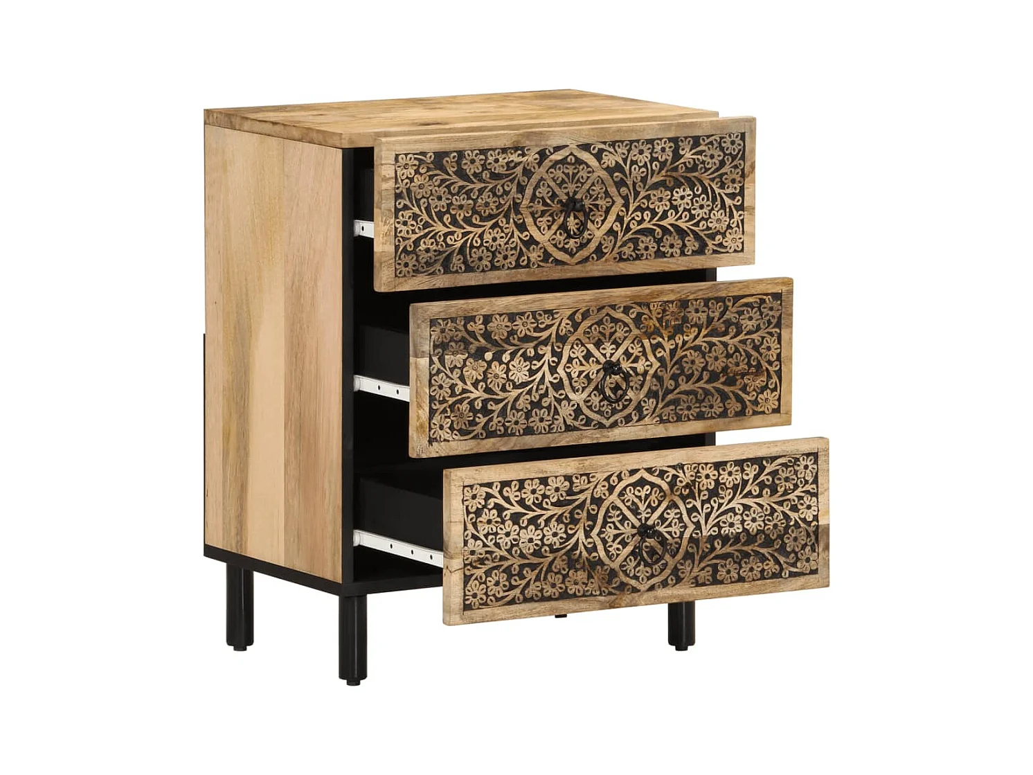 Table de chevet-Table d'appoint 50x33x60 cm bois de manguier massif
