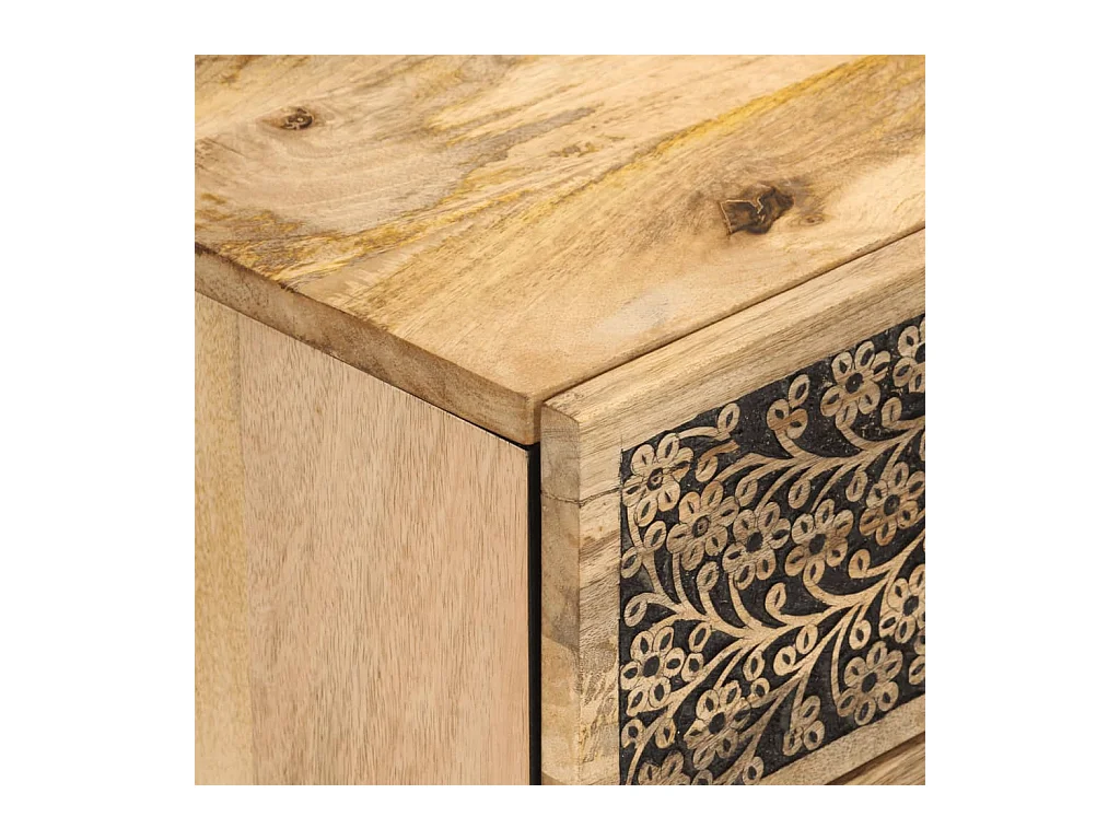 Table de chevet-Table d'appoint 50x33x60 cm bois de manguier massif