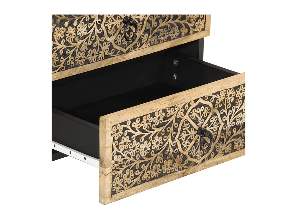 Table de chevet-Table d'appoint 50x33x60 cm bois de manguier massif