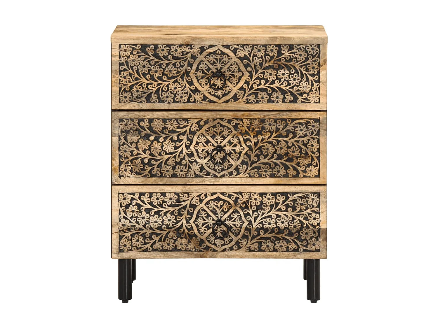 Nachttisch-Beistelltisch 50x33x60 cm Massivholz Mango SHL37160