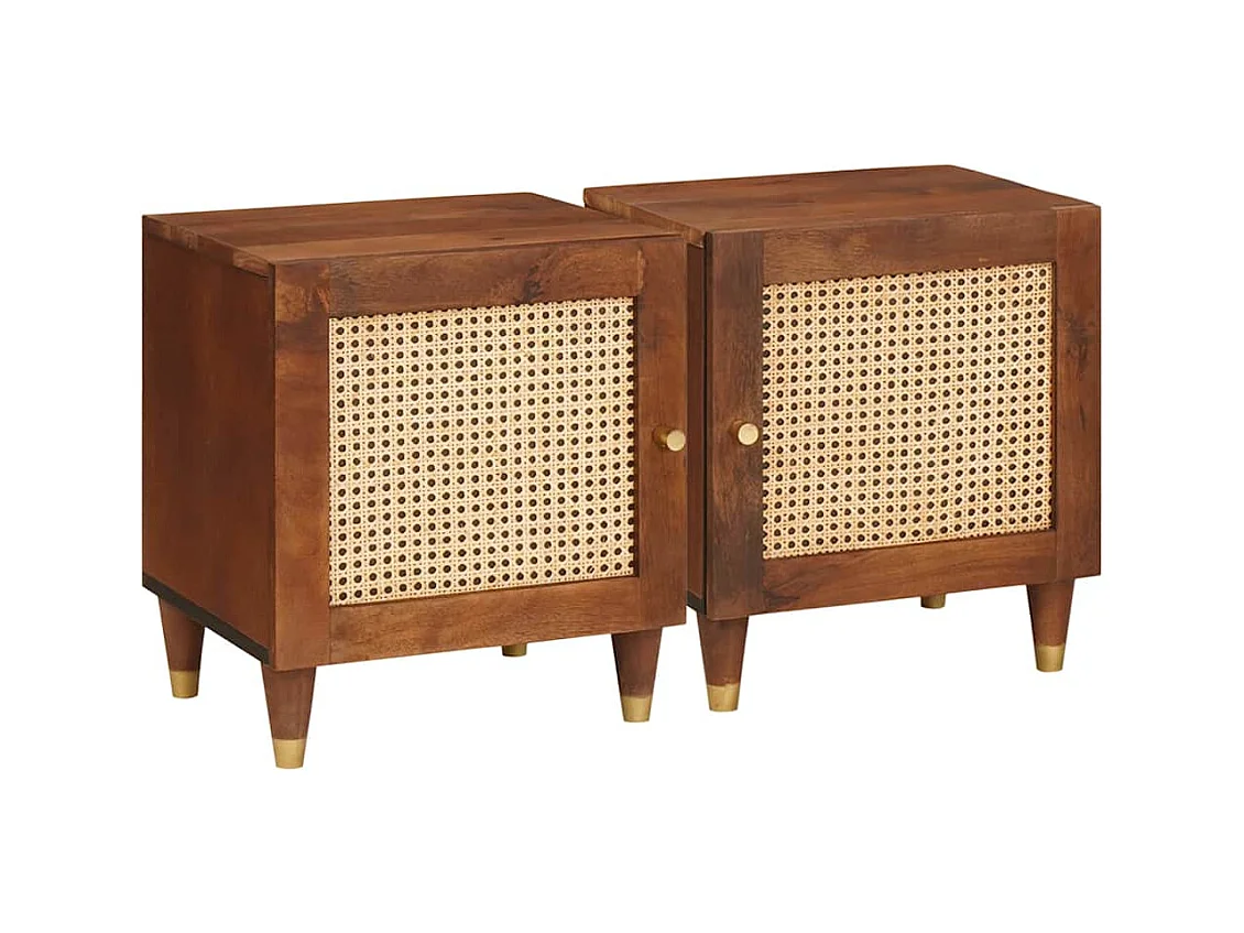 Mesas de noche | Mesa auxiliar | Mesita de noche 2 uds. 40x33.5x46 cm