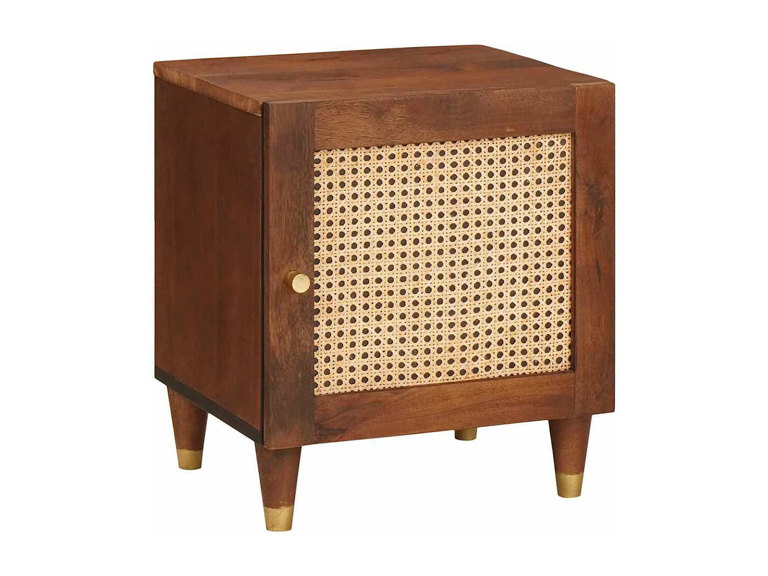 Nachttisch 2er Set-Beistelltisch Braun 40 x 33,5 x 46 cm Massivholz Akazie SHL22042