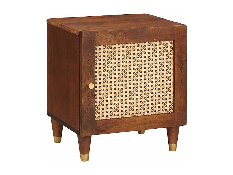 Nachttisch 2er Set-Beistelltisch Braun 40 x 33,5 x 46 cm Massivholz Akazie SHL22042