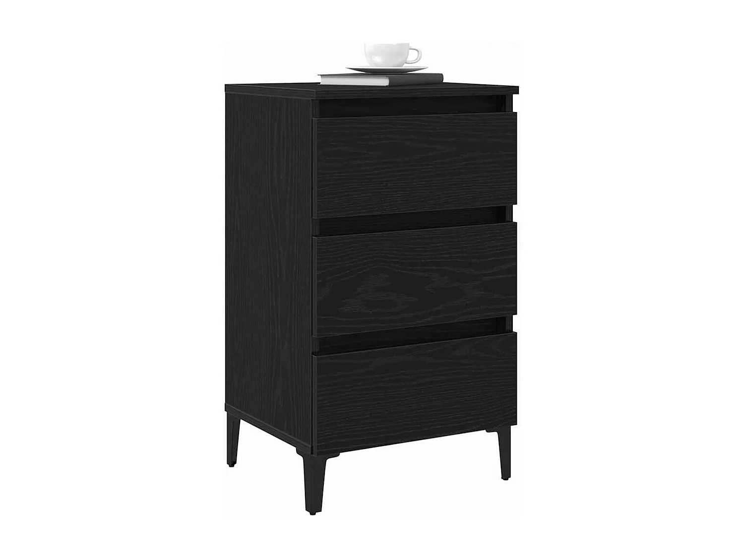 Table de chevet-Table d'appoint Chêne noir 40x35x69 cm Bois d'ingénierie