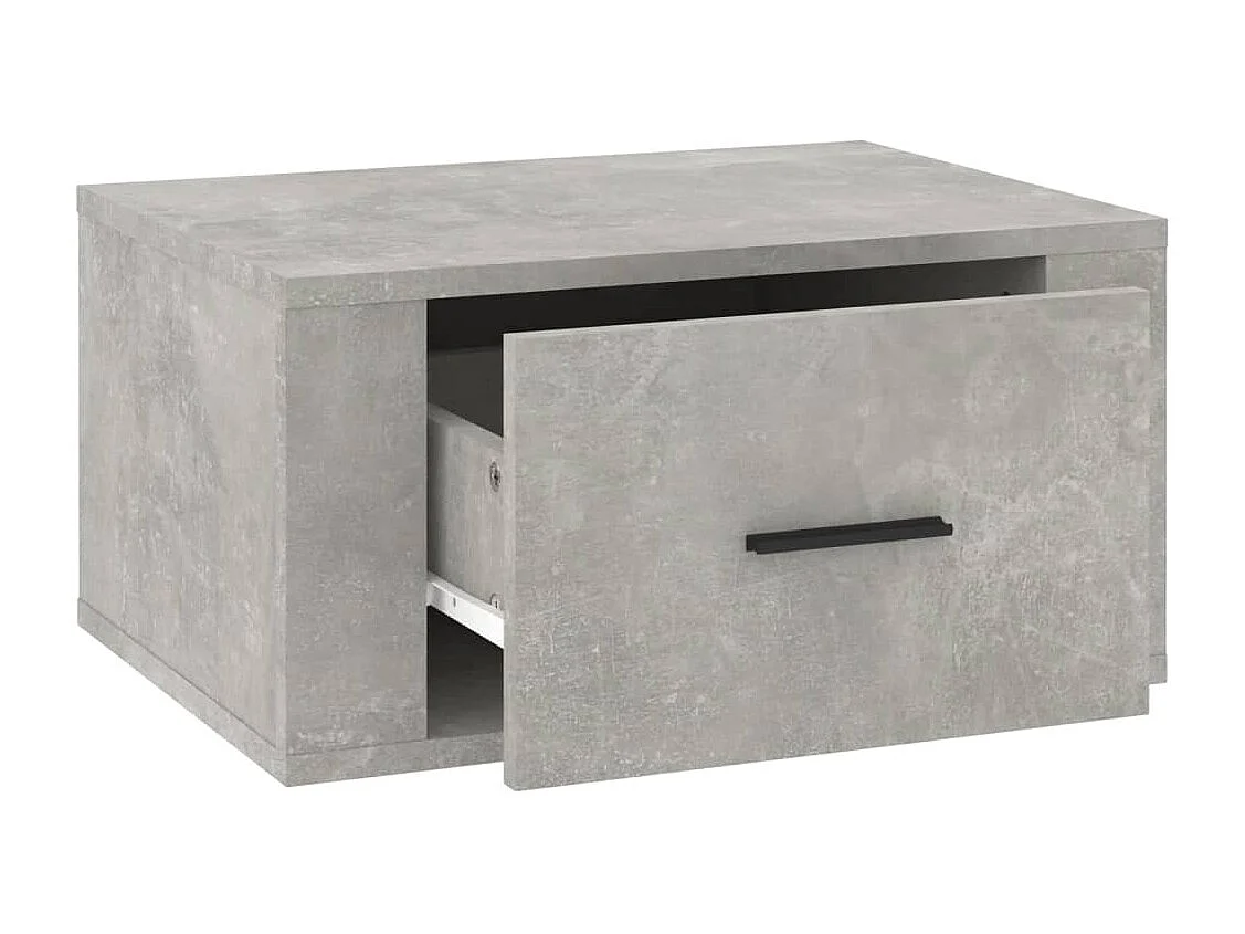 Lot de 2 Tables de chevet flottantes Gris béton 50x36x25 cm