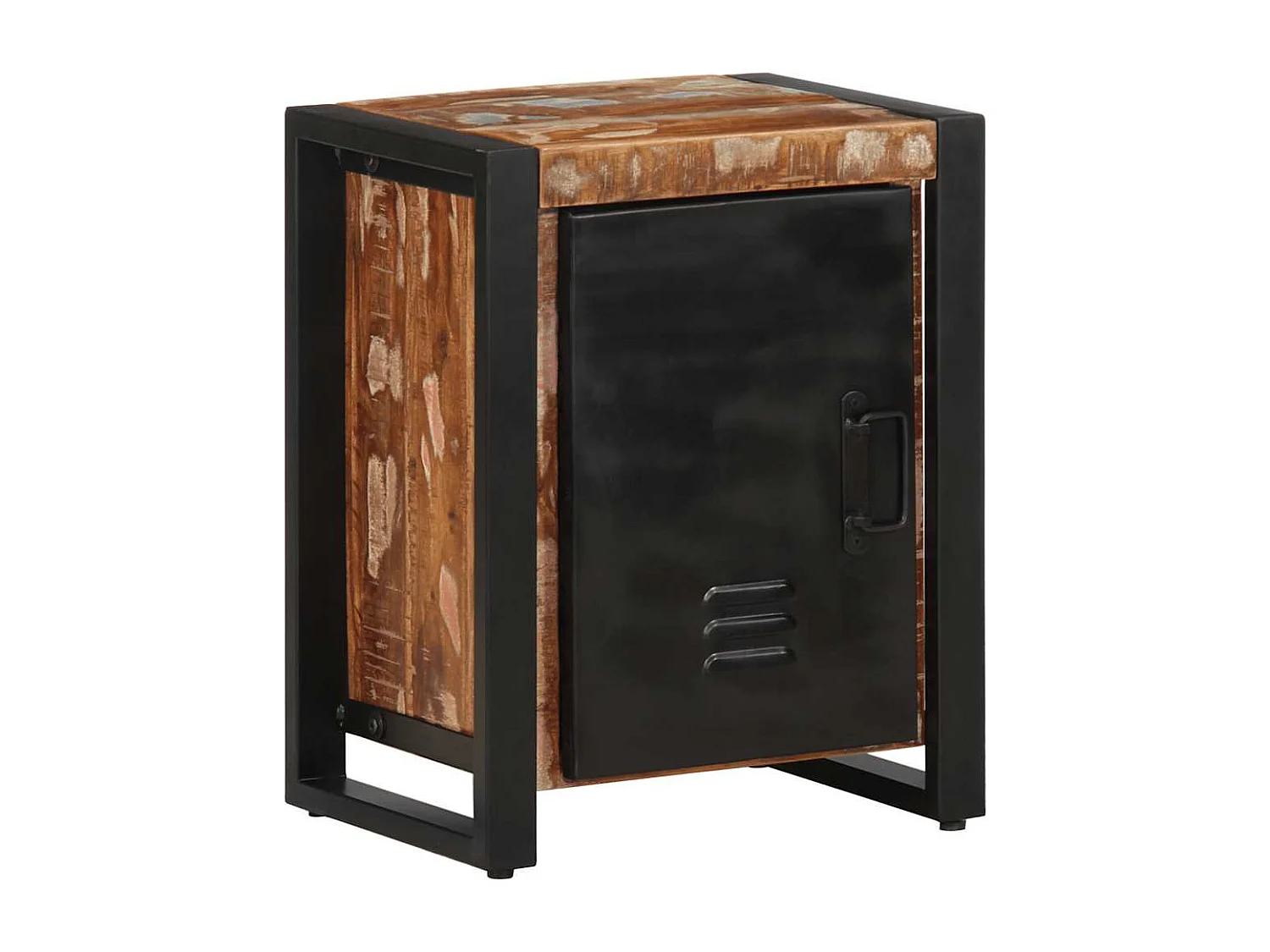 Mesitas de noche | Mesilla de noche 2 uds multicolor madera maciza rugosa mango