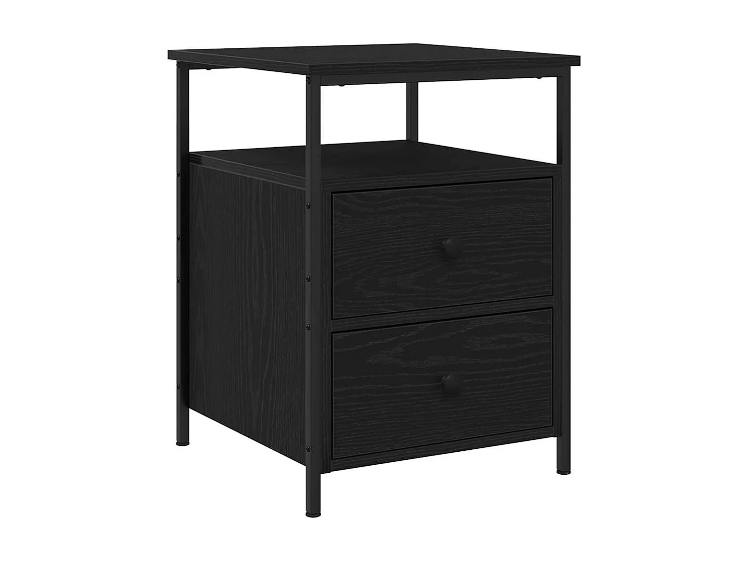 Mesita de Noche | Mesa auxiliar con cajón 2 uds. Roble negro 44x45x60 cm