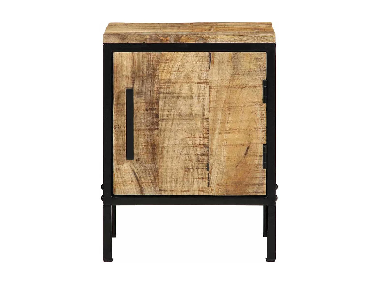 Nachttisch-Beistelltisch Braun und Schwarz 30 x 30 x 40 cm Massivholz Mango SHL75798