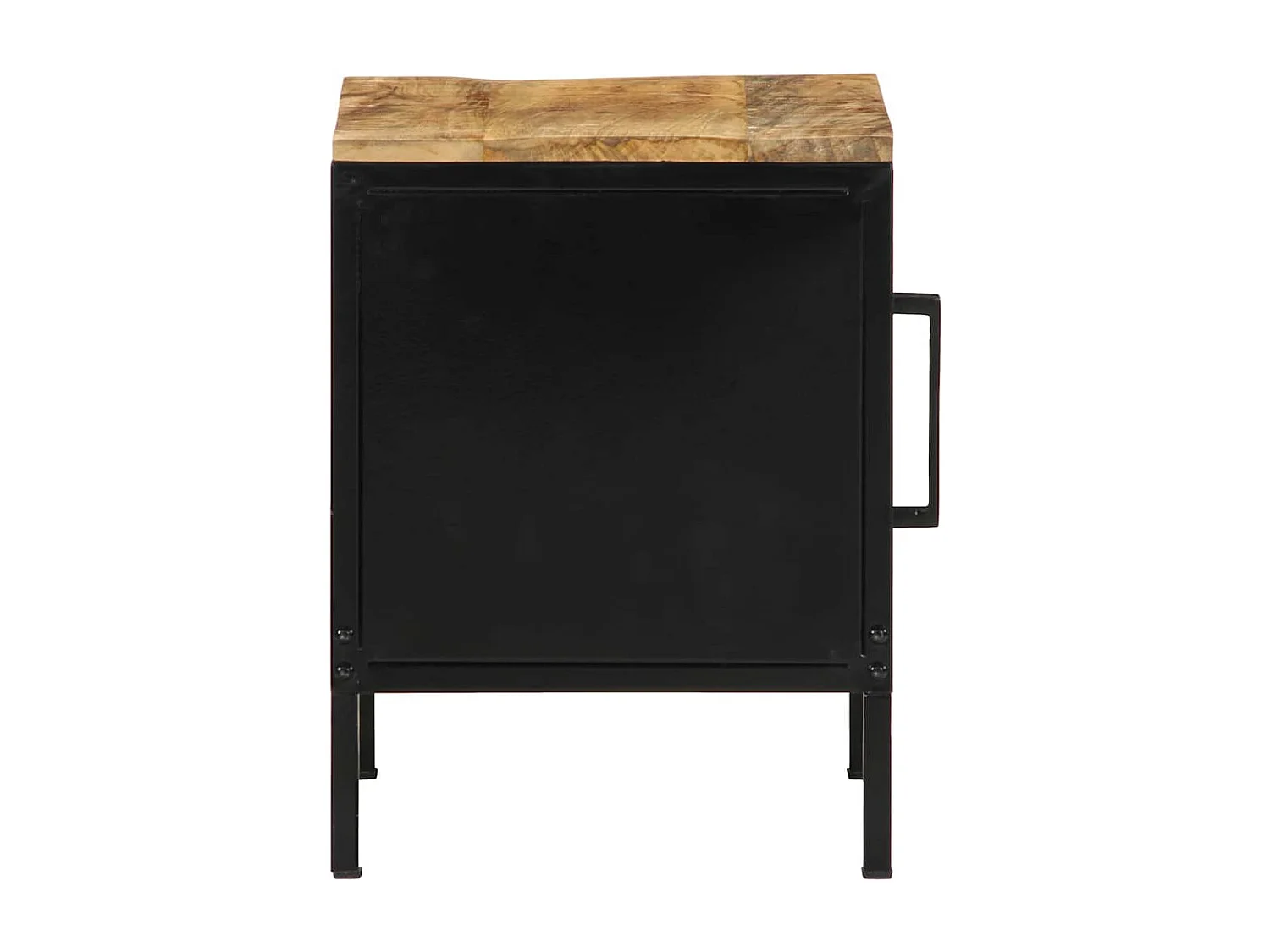 Nachttisch-Beistelltisch Braun und Schwarz 30 x 30 x 40 cm Massivholz Mango SHL75798