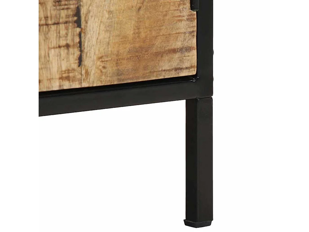 Nachttisch-Beistelltisch Braun und Schwarz 30 x 30 x 40 cm Massivholz Mango SHL75798