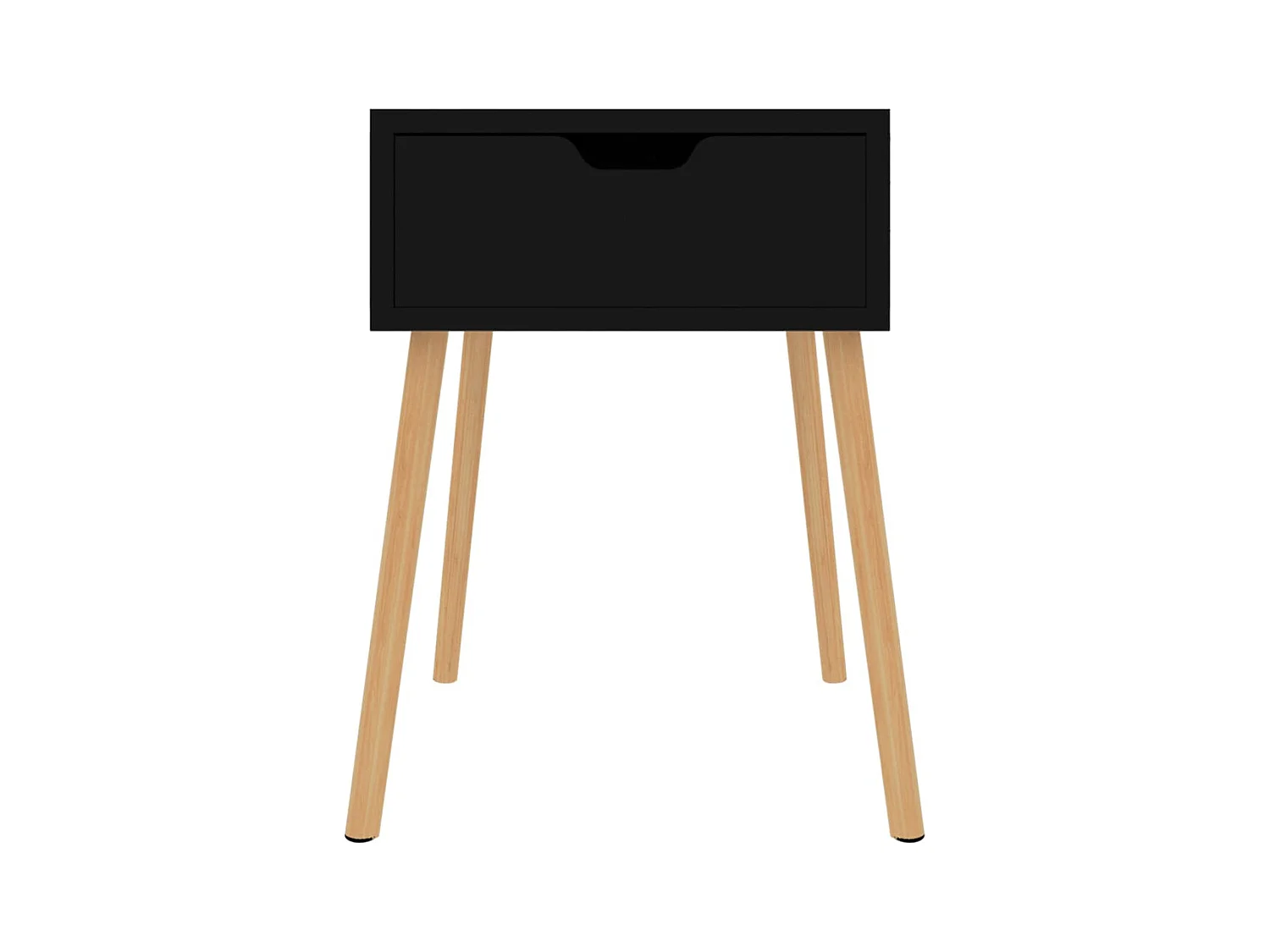 Mesita de noche | Mesilla de noche madera de ingeniería negro brillo 40x40x56 cm