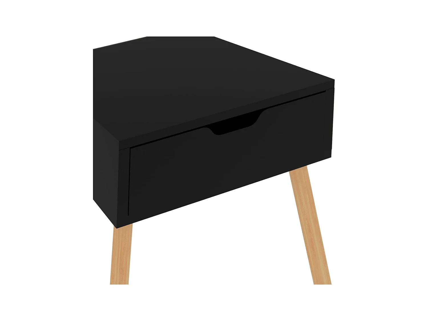 Mesita de noche | Mesilla de noche madera de ingeniería negro brillo 40x40x56 cm