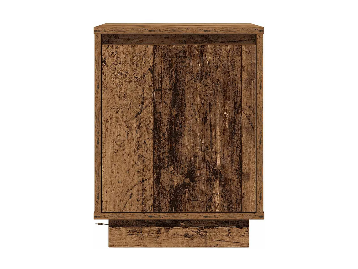 Nachttisch-Beistelltisch-Nachtschrank mit LED-Leuchten Altholz-Optik 38x34x50 cm SHL39395