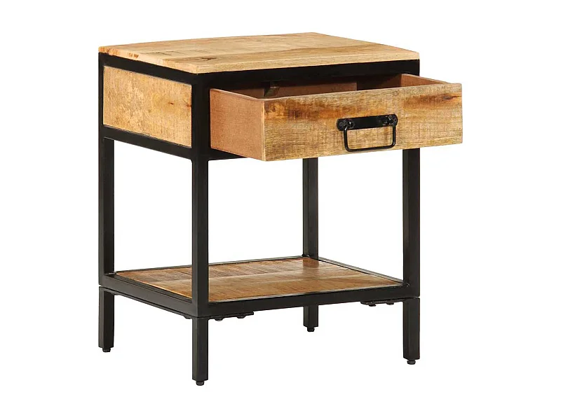 Mesita de Noche | Armario de Noche Marrón 40x35x50 cm Madera maciza de Mango