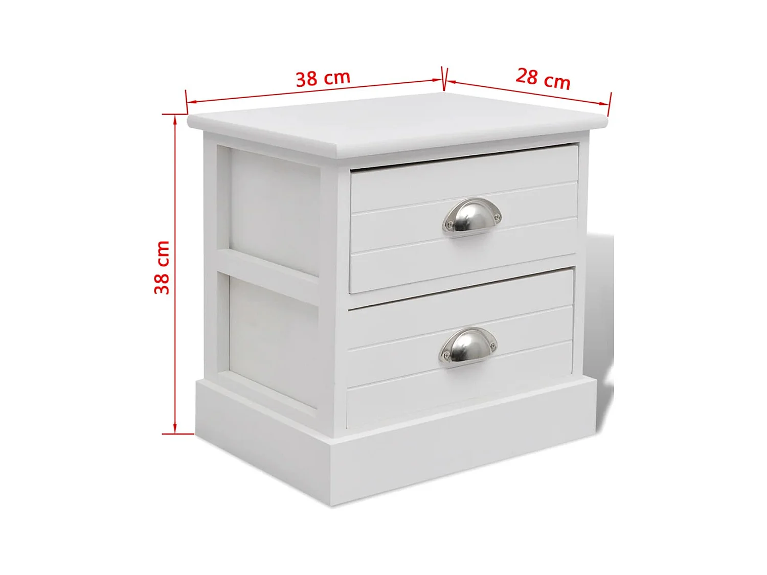 Mesita de noche | Mesilla de noche francesa 2 piezas blanco