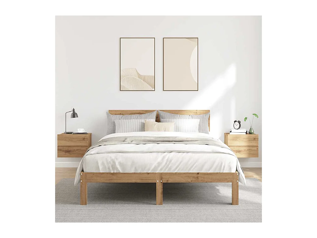 Mesitas de noche | Mesilla de noche de pared 2 uds color roble artisan 40x32x30 cm