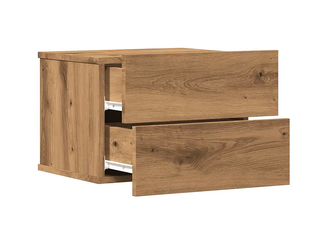 Mesitas de noche | Mesilla de noche de pared 2 uds color roble artisan 40x32x30 cm
