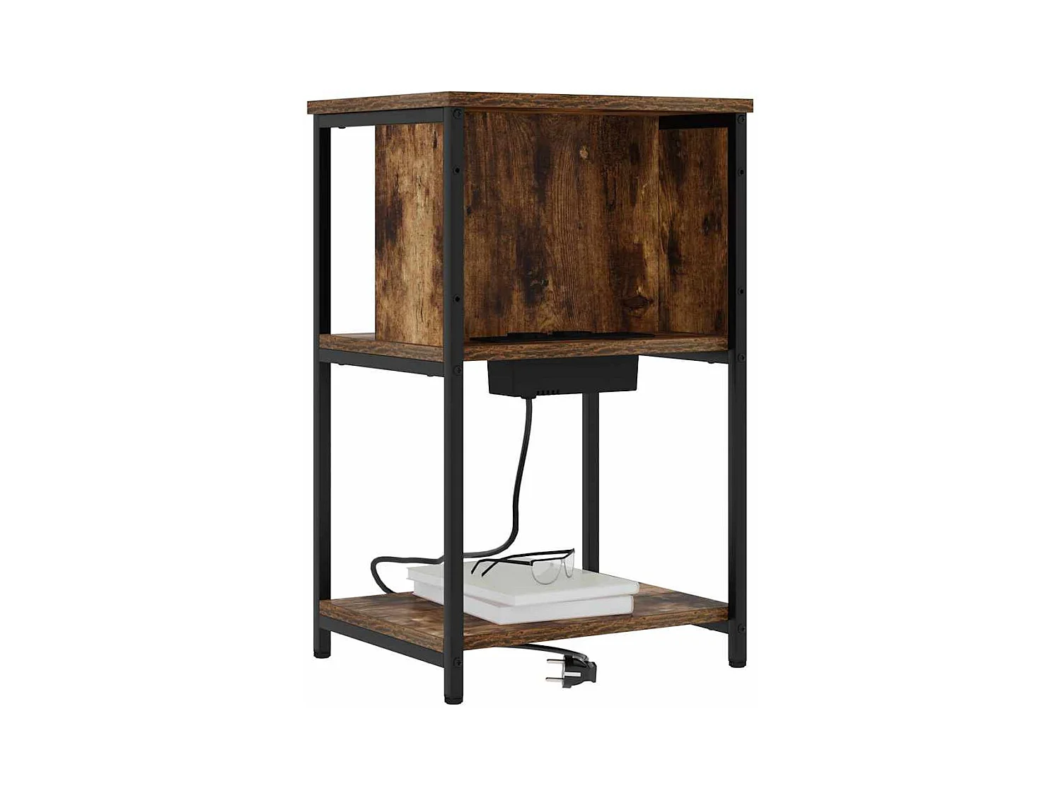 Mesita de Noche | Mesa auxiliar | Armario de Noche 2 uds. Roble ahumado 38x31x61 cm