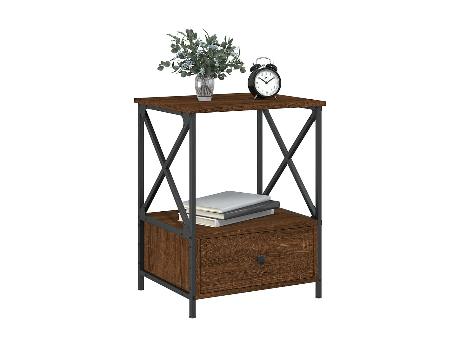 Nachttisch-Beistelltisch Braun Eichen-Optik 50x41x65 cm Holzwerkstoff SHL27944