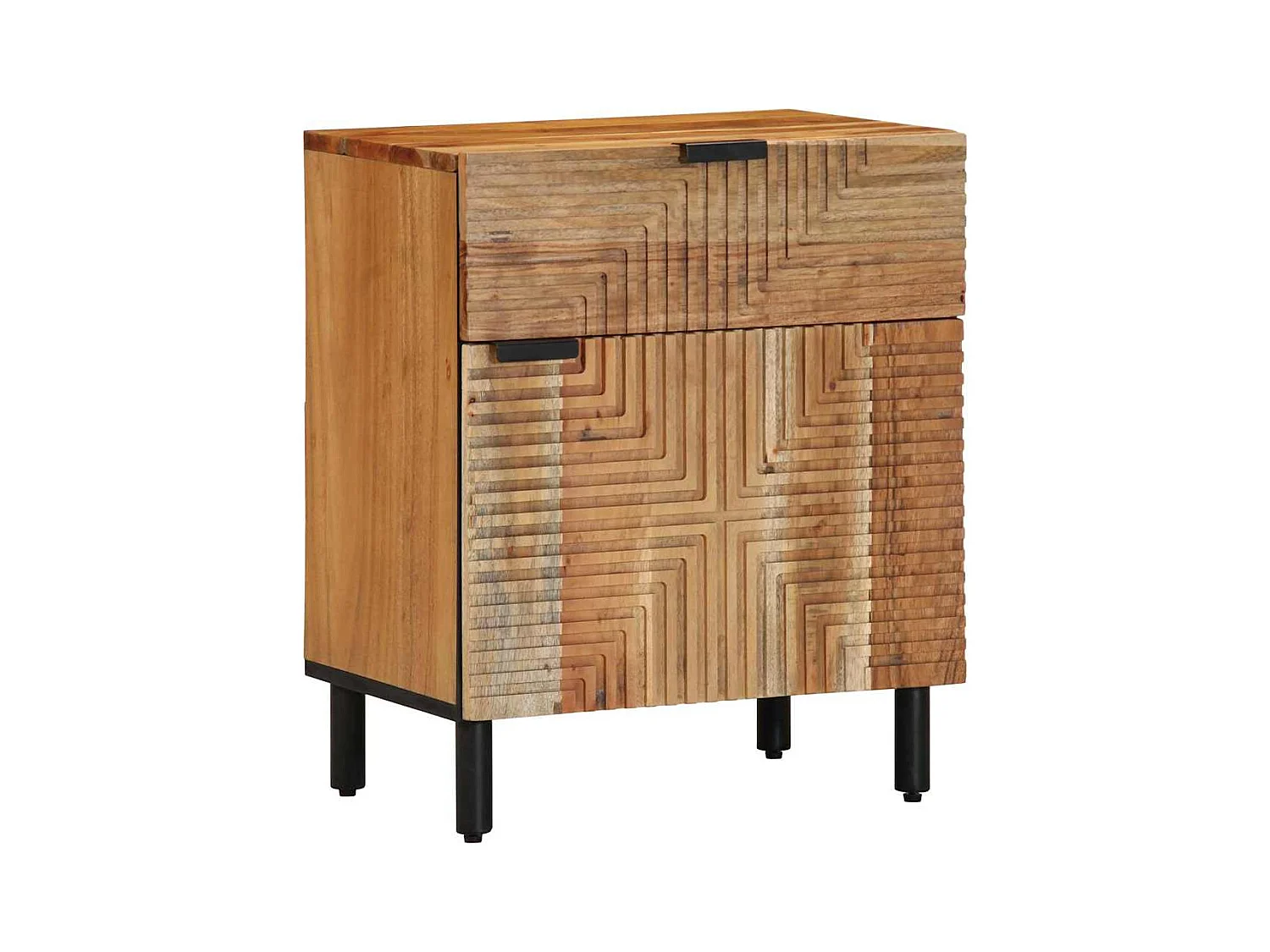 Mesita de Noche | Armario de Noche Marrón 50x33x60 cm madera maciza de acacia