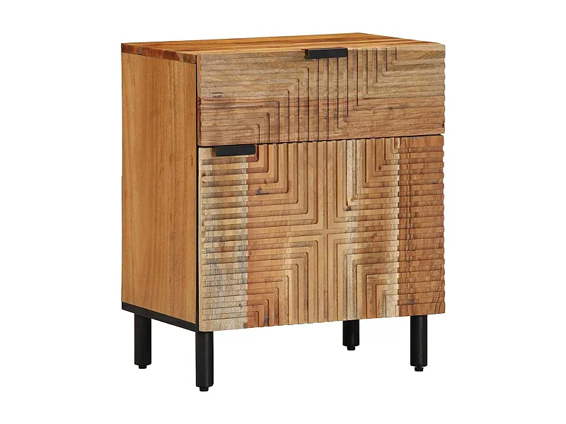 Nachttisch-Beistelltisch Braun 50 x 33 x 60 cm Massivholz Akazie SHL69554