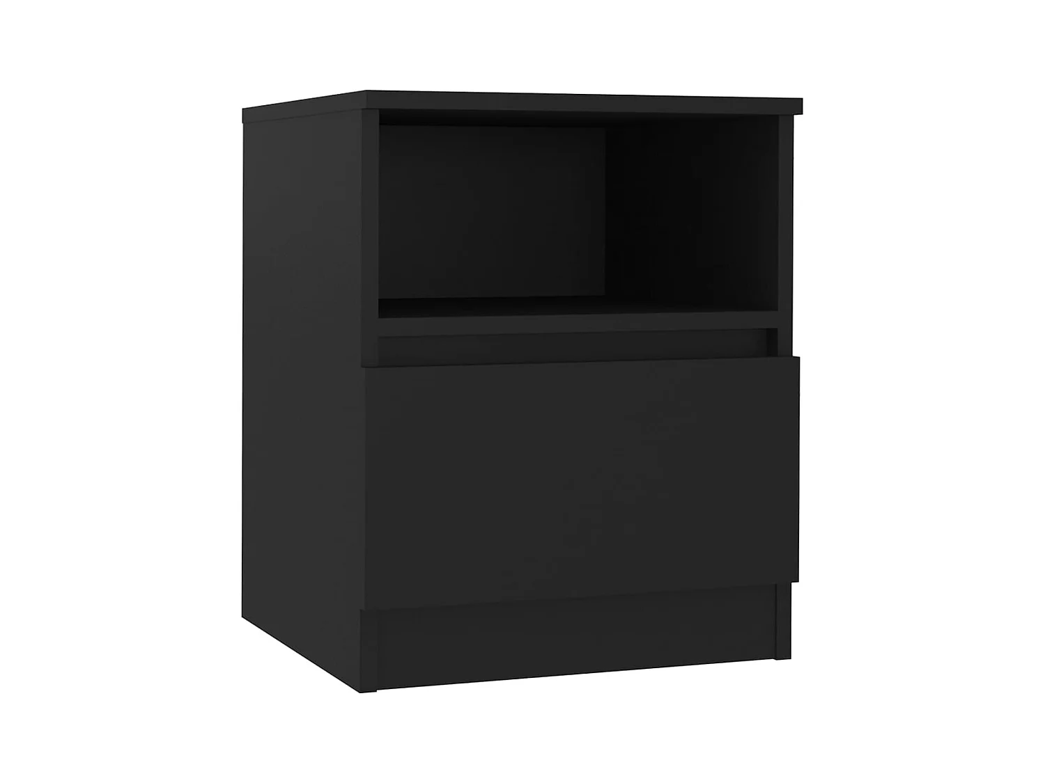 Mesitas de noche | Mesilla de noche 2 uds madera contrachapada negro 40x40x50 cm