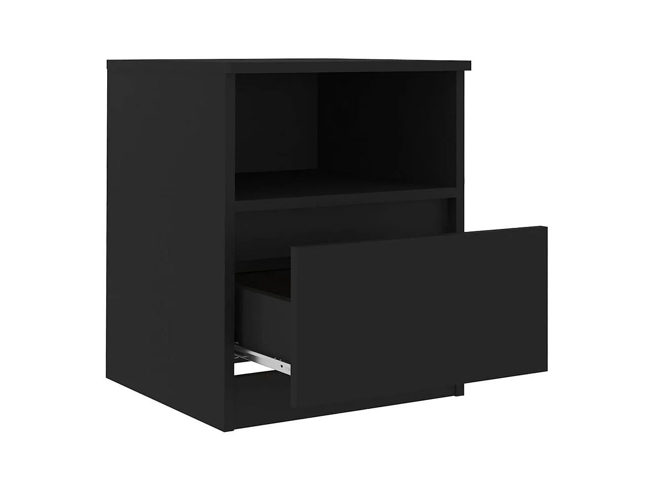 Mesitas de noche | Mesilla de noche 2 uds madera contrachapada negro 40x40x50 cm