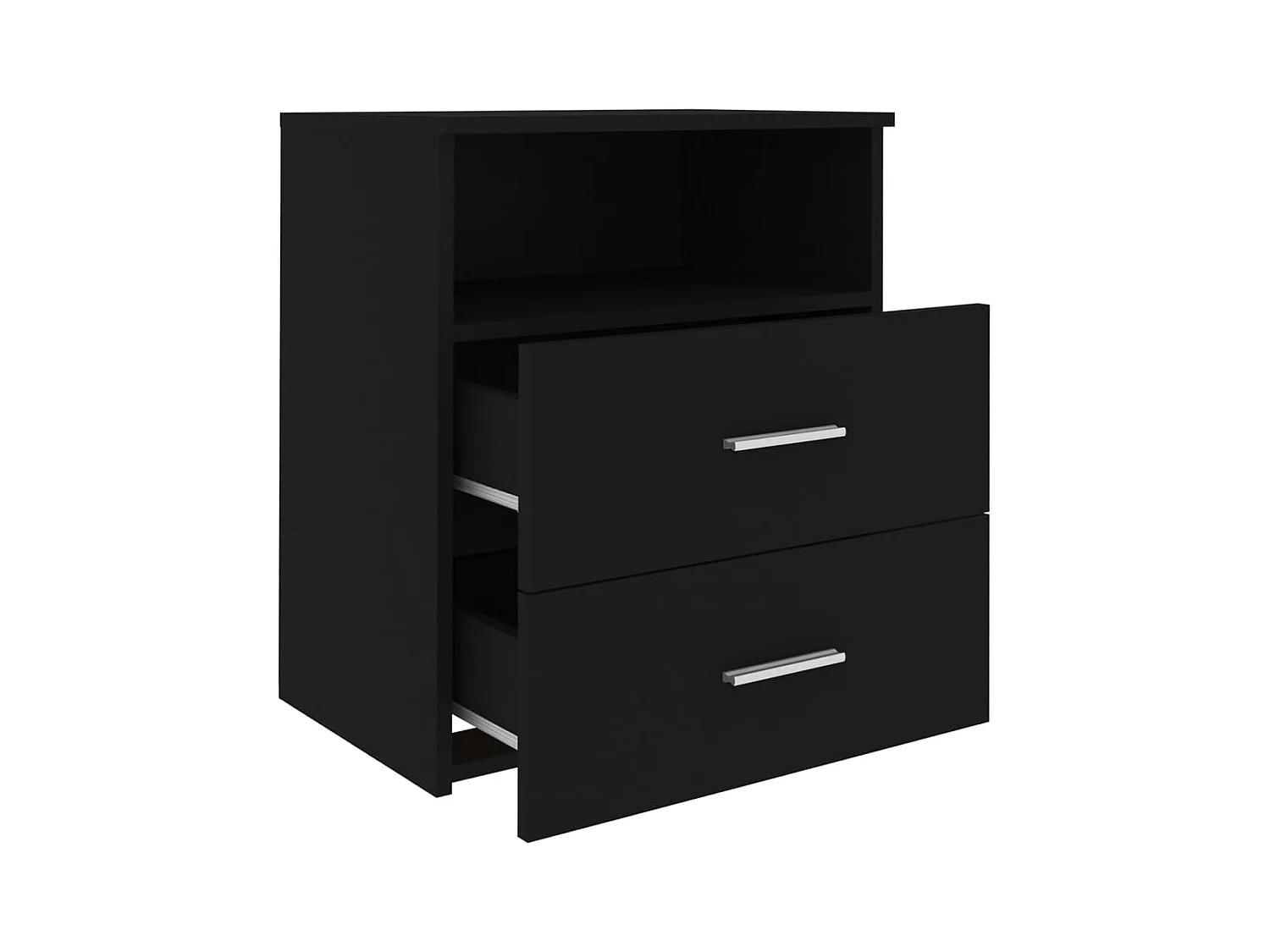 Tables de chevet-Tables de nuit 2 pcs Compartiments ouverts Noir 50x32x60 cm