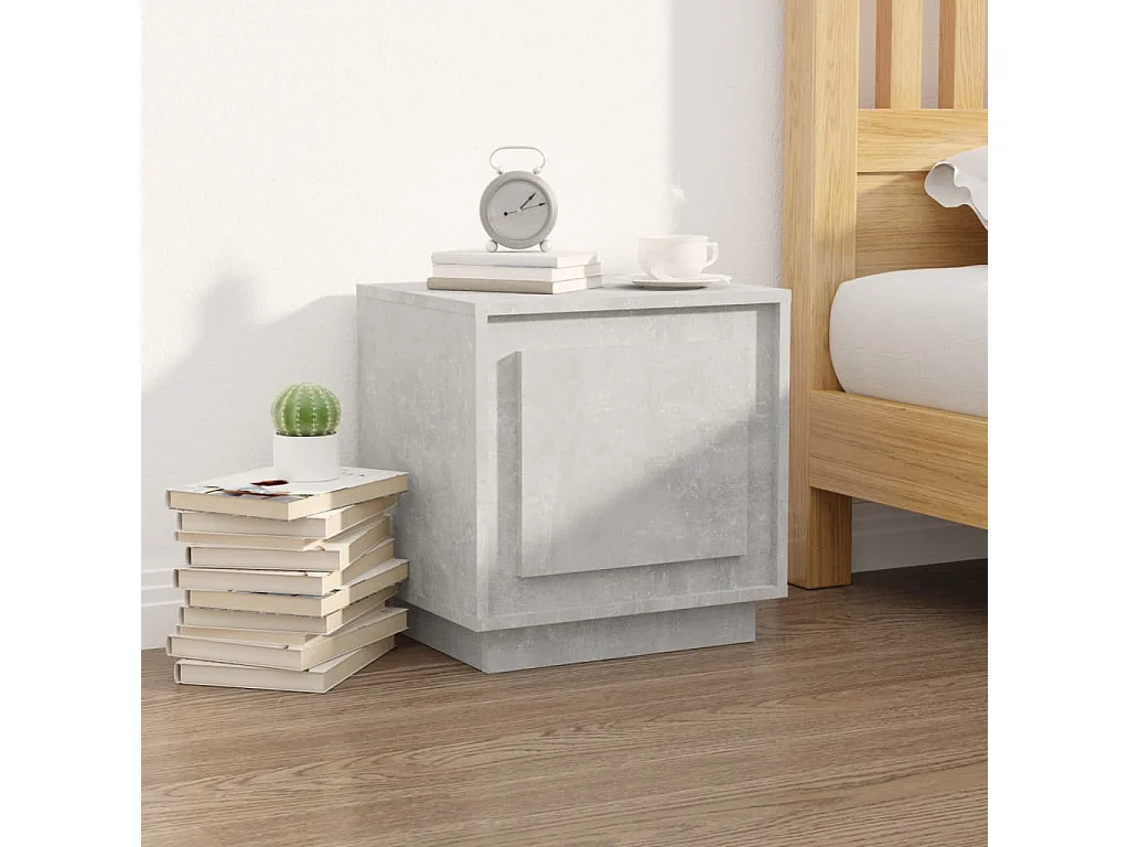 Nachttisch-Beistelltisch Betongrau 44x35x45 cm Holzwerkstoff SHL68703