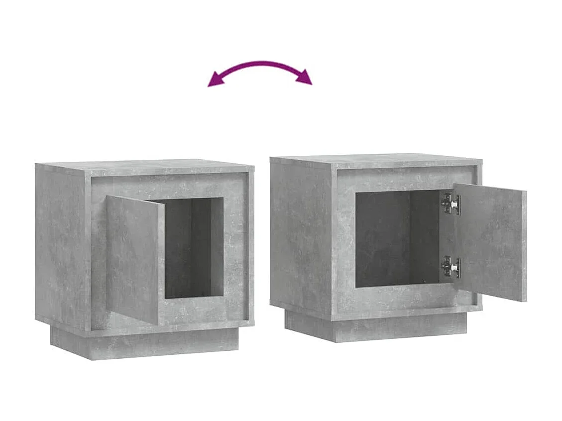 Nachttisch-Beistelltisch Betongrau 44x35x45 cm Holzwerkstoff SHL68703