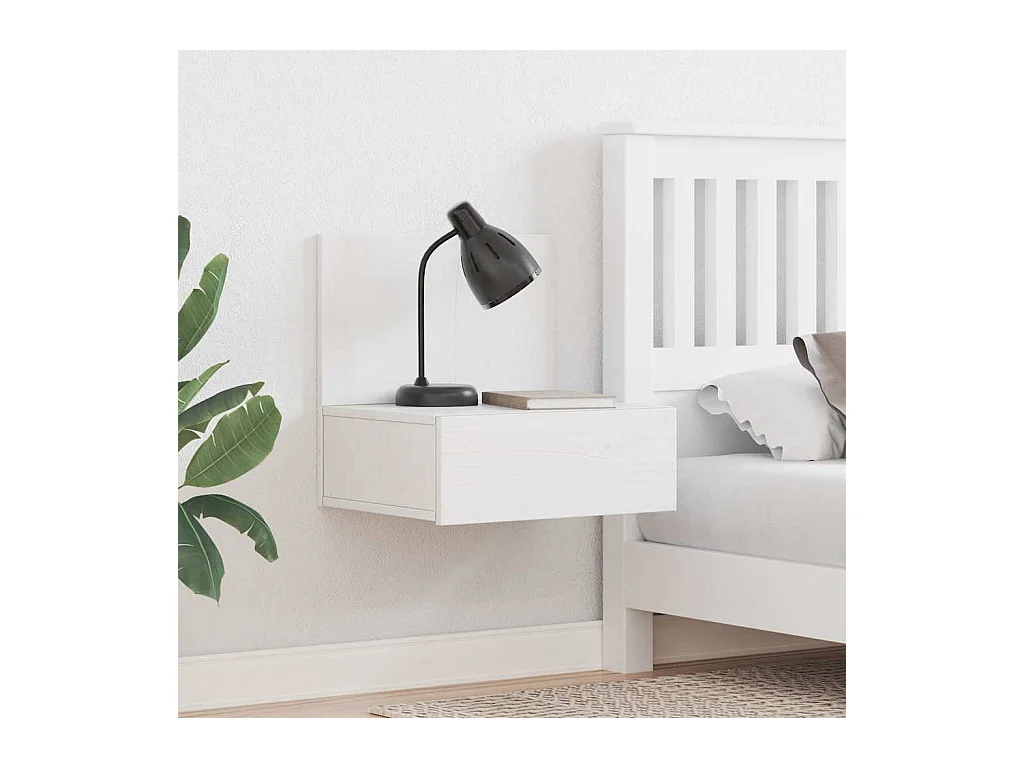 Mesa de Noche | Mesa auxiliar con cajón 2 uds. Blanco 42x32.5x40 cm