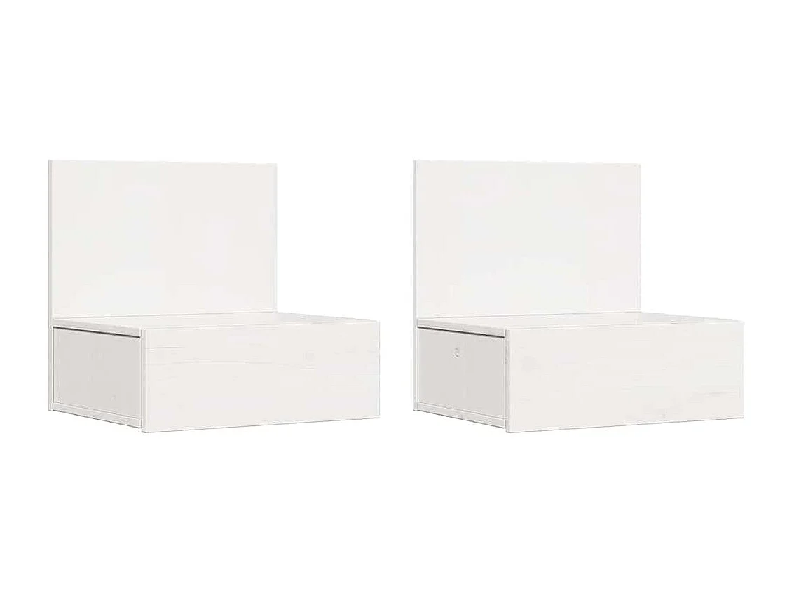 Mesa de Noche | Mesa auxiliar con cajón 2 uds. Blanco 42x32.5x40 cm