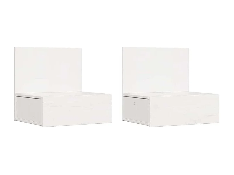 Mesa de Noche | Mesa auxiliar con cajón 2 uds. Blanco 42x32.5x40 cm