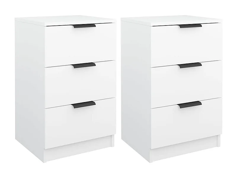 Nachttisch 2er Set-Beistelltisch Weiß 40x36x65 cm SHL25525