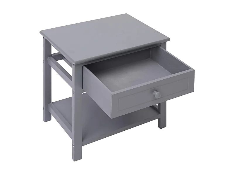 Nachtkastje | Bijzettafel Modern | Opbergkastje 40x29x42 cm paulowniahout grijs