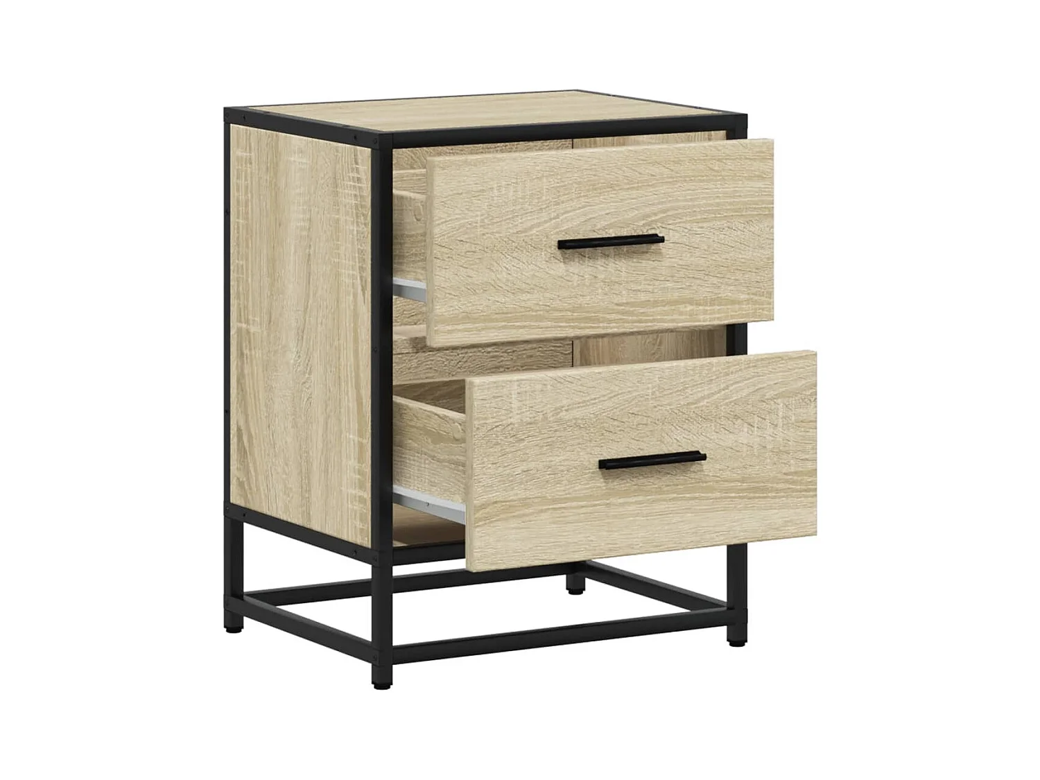 Mesitas de noche | Mesilla de noche 2 uds madera ingeniería roble Sonoma 40x31x50 cm