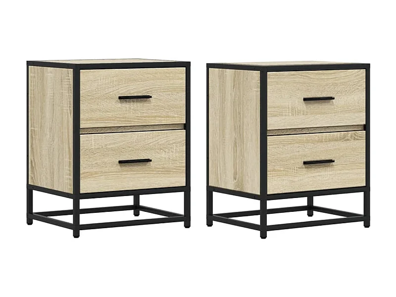 Tables de chevet Lot de 2 avec rangement chêne sonoma 40x31x50 cm bois ingénierie