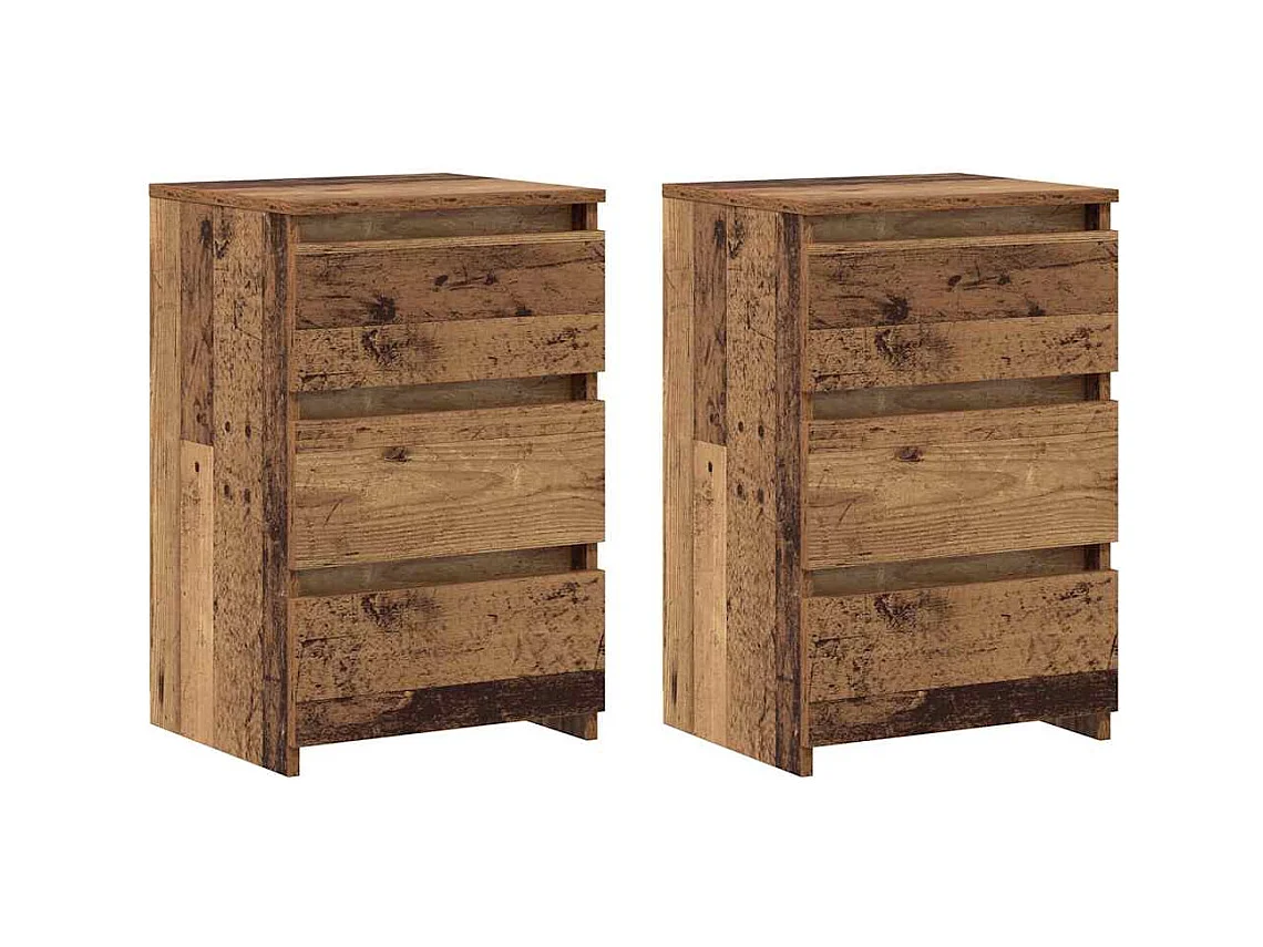 Mesitas de noche | Mesilla de noche 2uds madera ingeniería envejecida 40x35x62,5cm