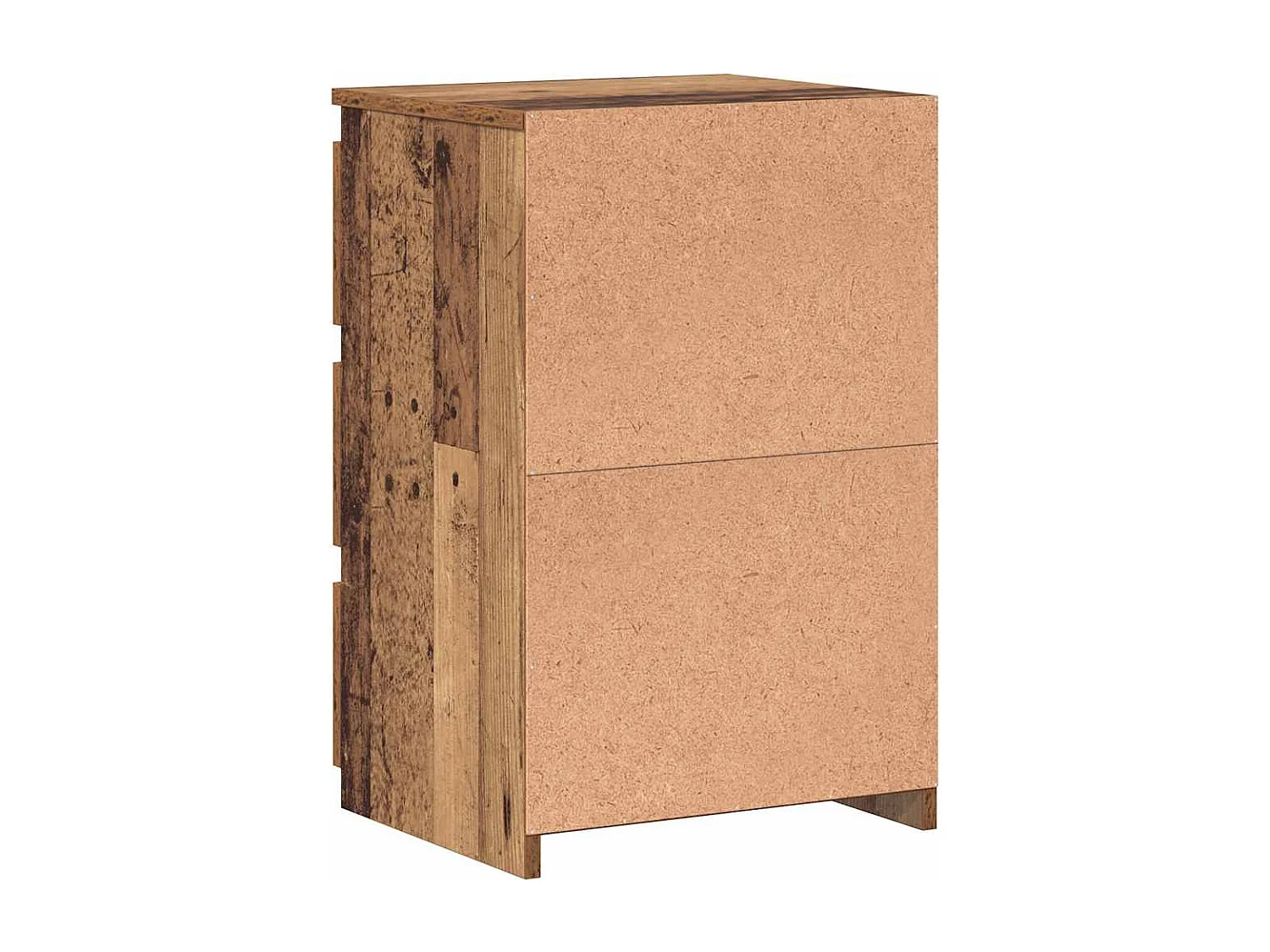 Nachttisch 2er Set-Beistelltisch-Nachttischkommode Altholz-Optik 40x35x62,5 cm Holzwerkstoff SHL86008