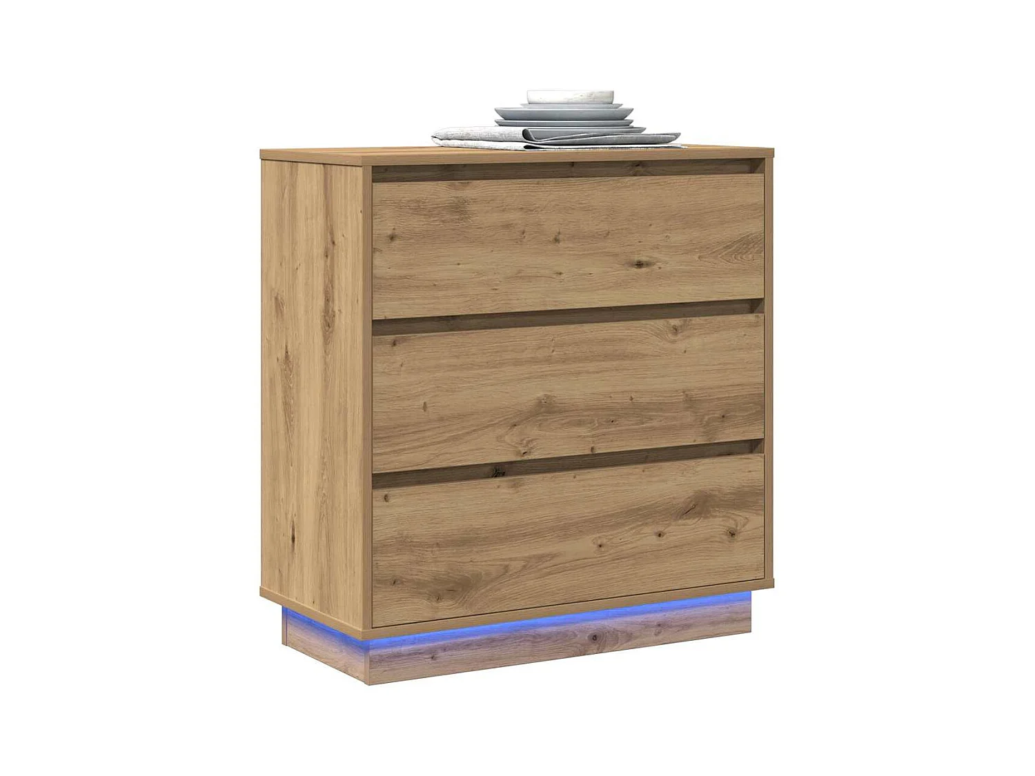 Mesita de Noche | Armario de Noche con cajón con Roble artisan 71x34.5x75 cm