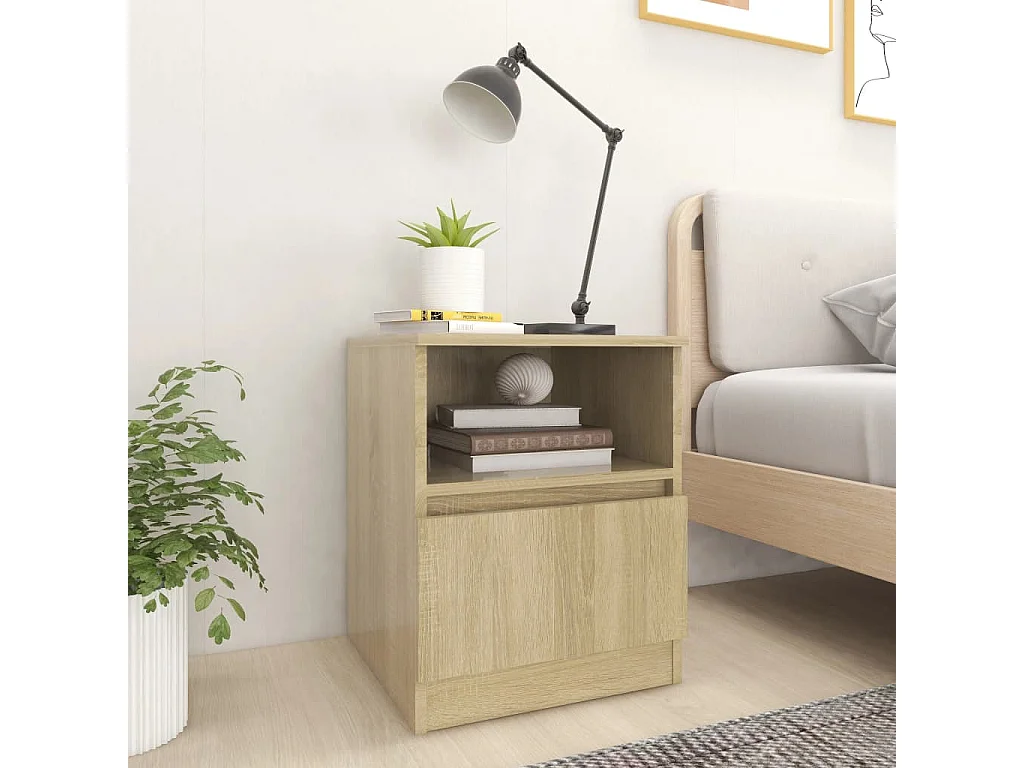 Nachttisch-Beistelltisch Sonoma-Eiche 40x40x50 cm Holzwerkstoff SHL24926