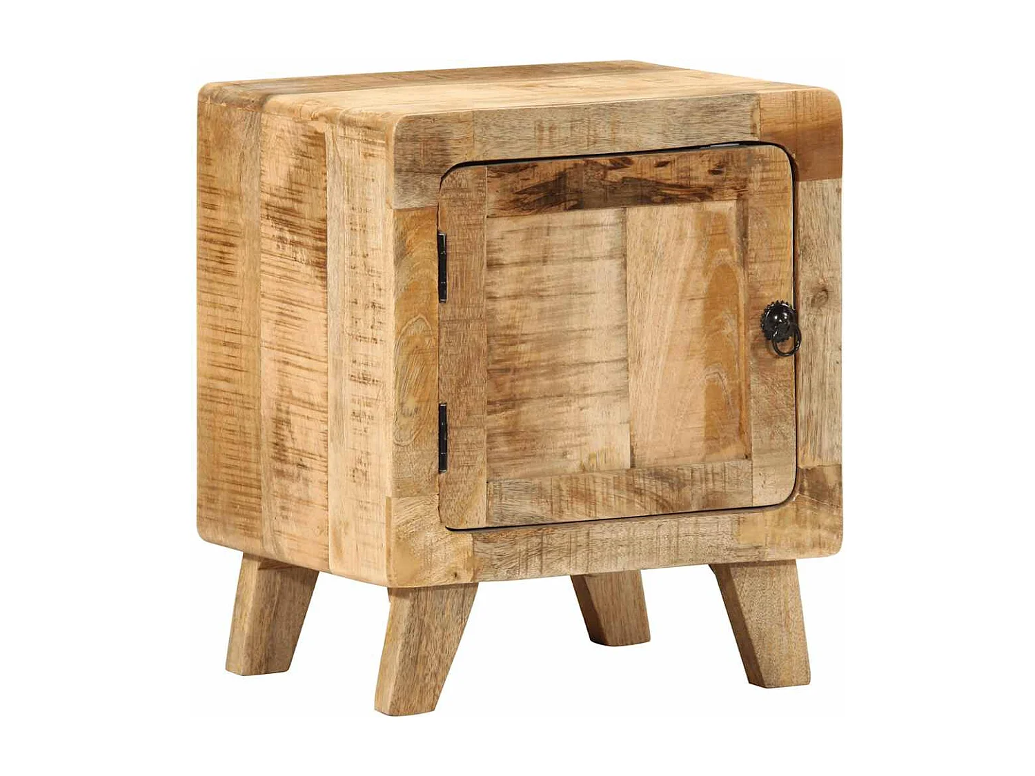 Mesilla de noche | Mesita de noche 2 uds 40x32x46 cm madera mango rugosa