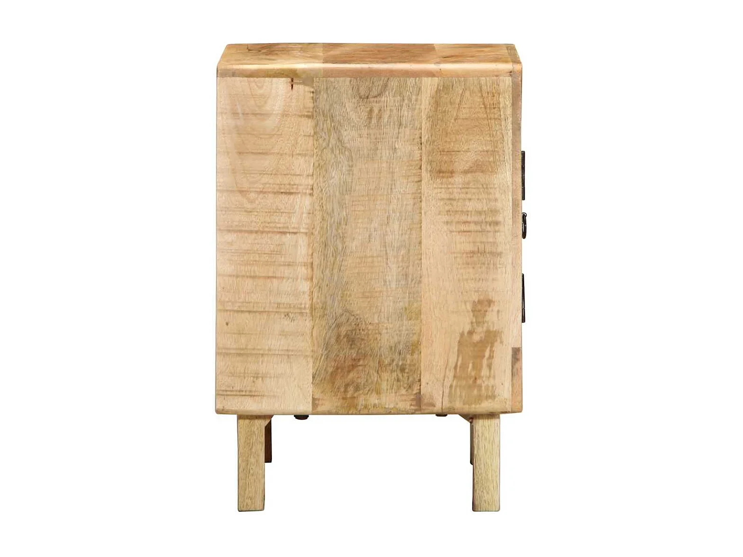 Nachttisch 2er Set-Beistelltisch 40x32x46 cm Raues Massivholz Mango SHL40690